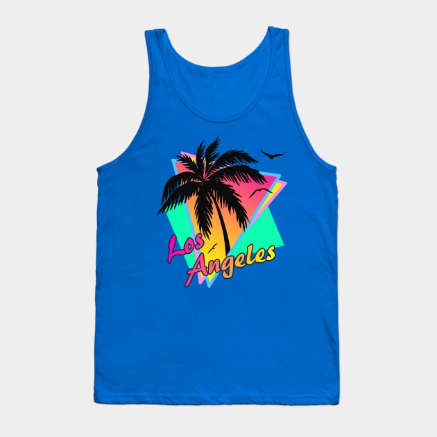 Los Angeles Cool 80s Sunset Tank Top by Nerd_art